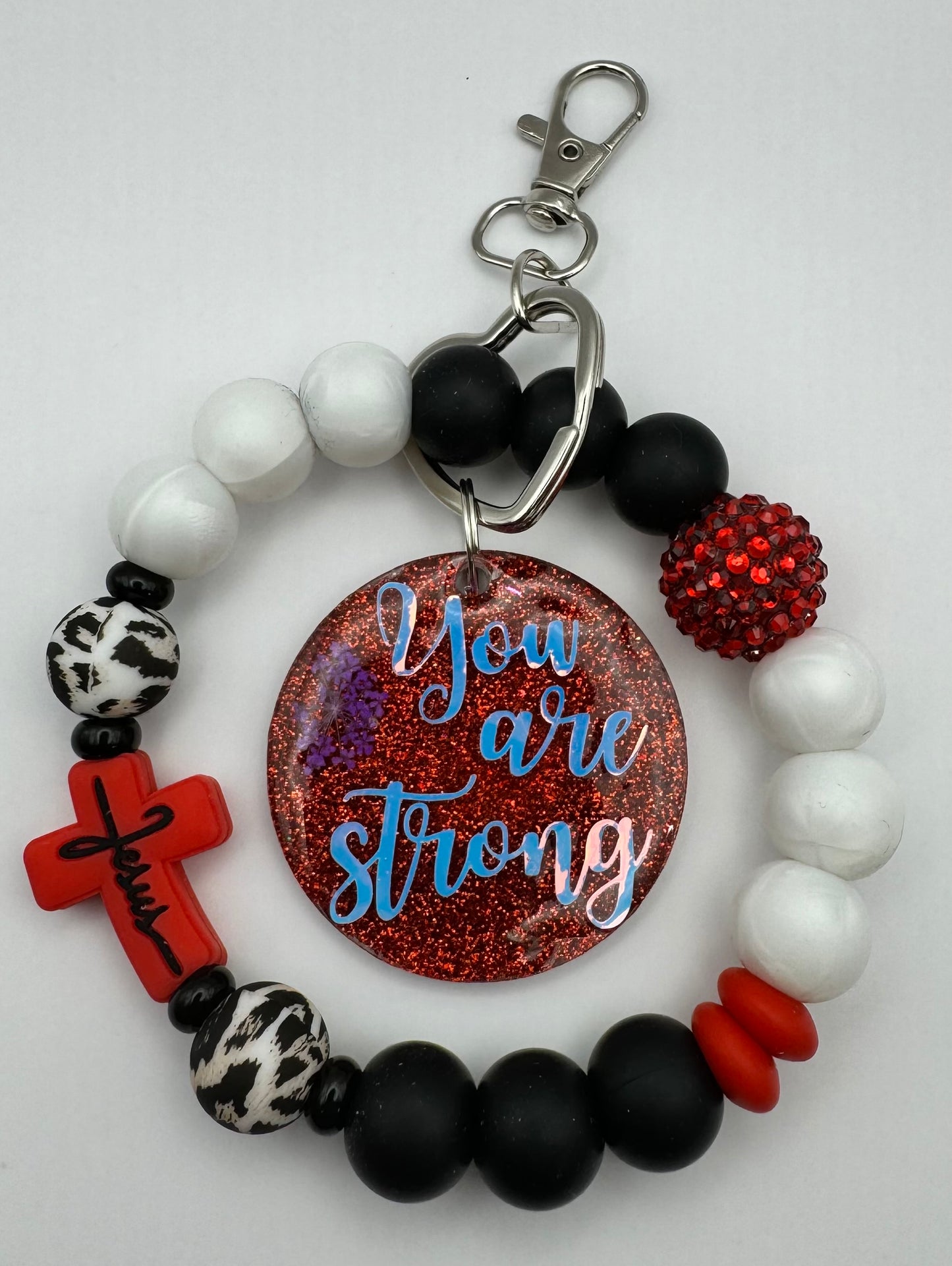 You are strong wristlet/wristlet keychain/Jesus wristlet/ Keychain