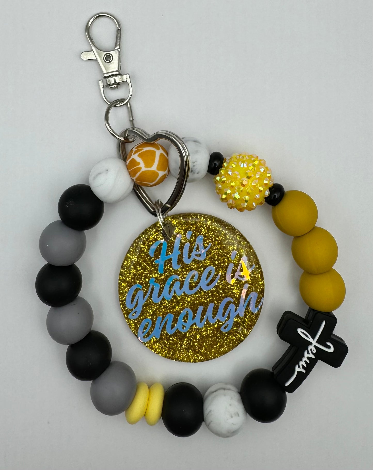 He’s Grace is enough wristlet / Keychain/ Wristlet / Jesus Wristlet/ Keychain