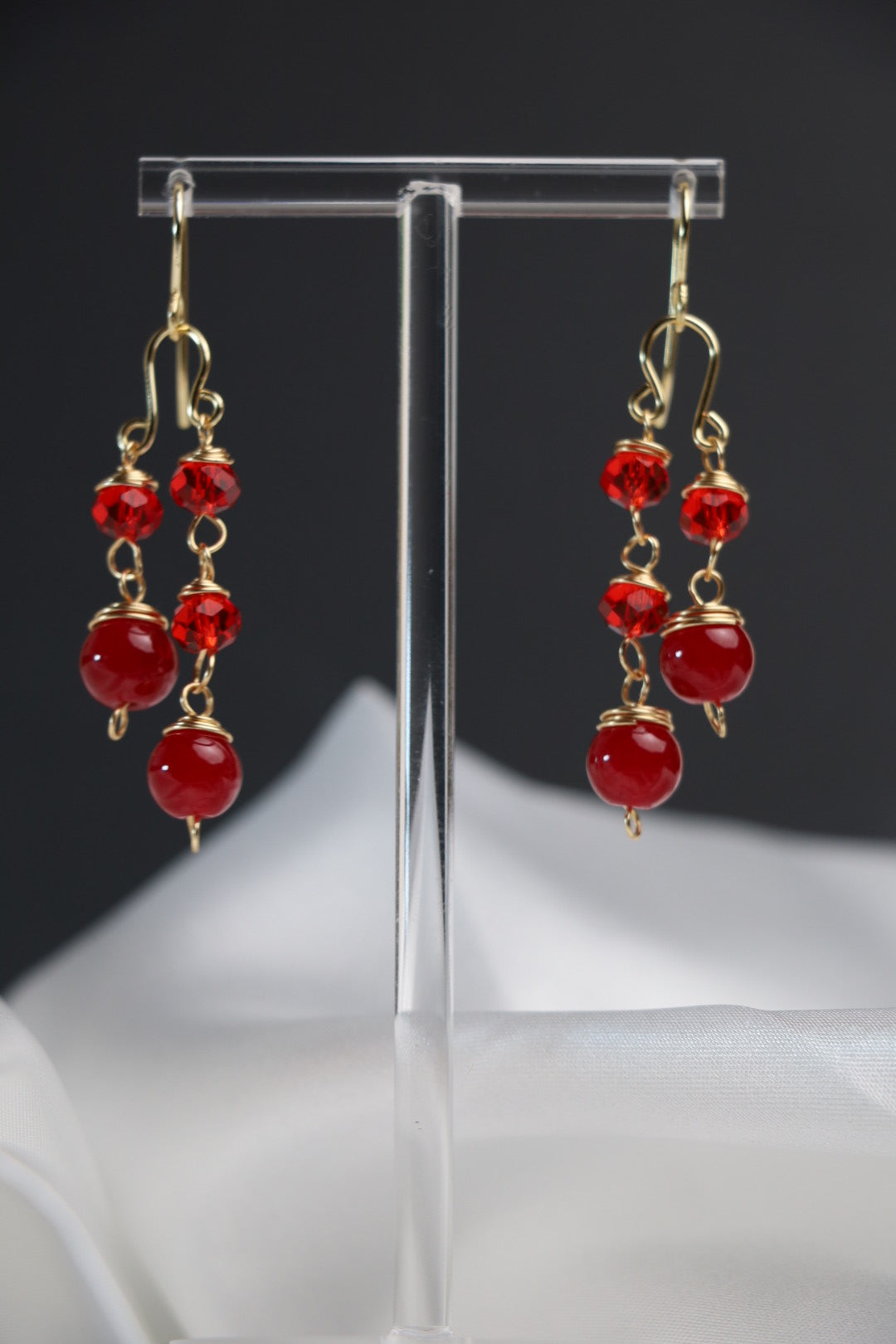 Scarlet Flame Dangle Earrings