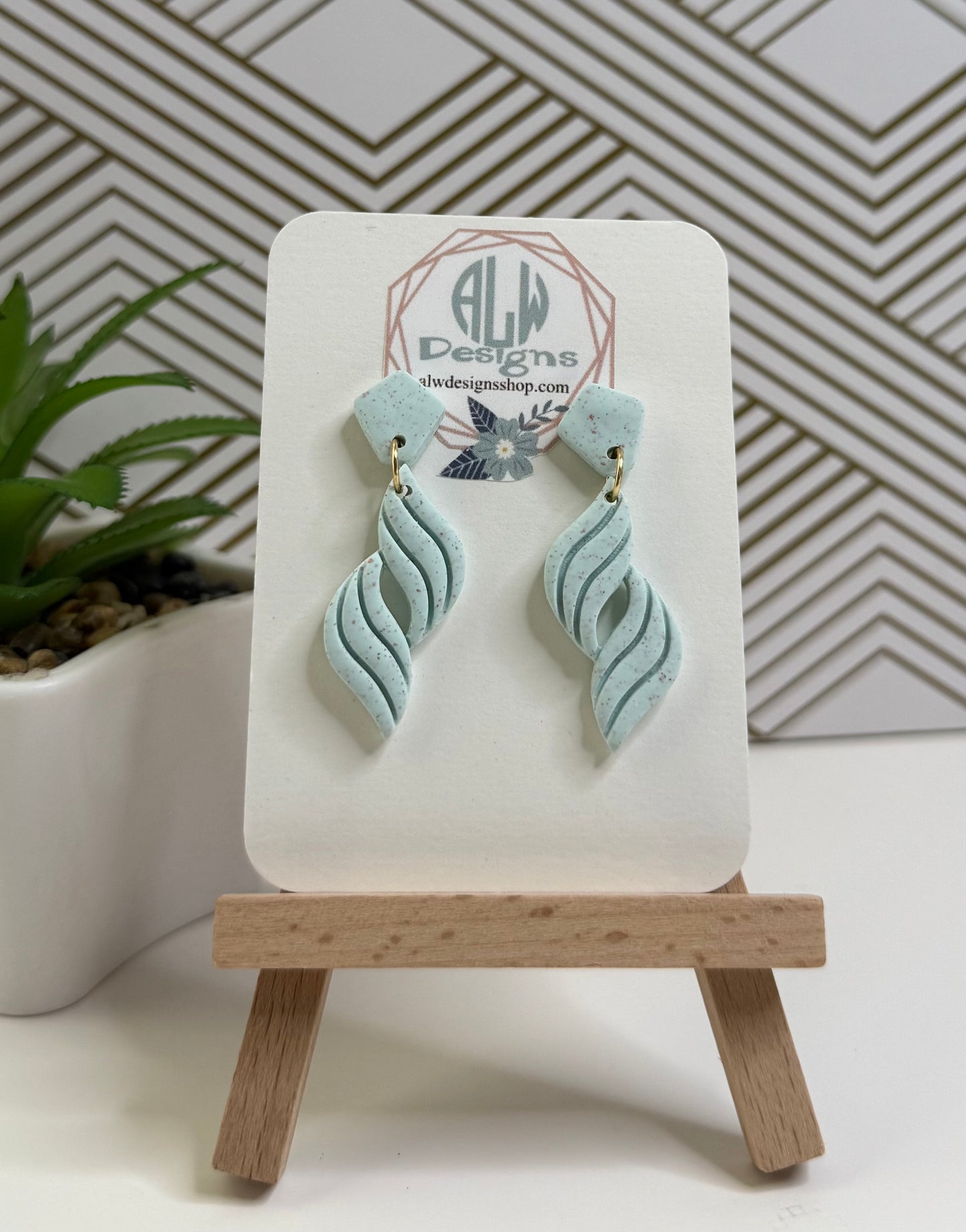 Boho clay dangle Earrings/handmade earrings
