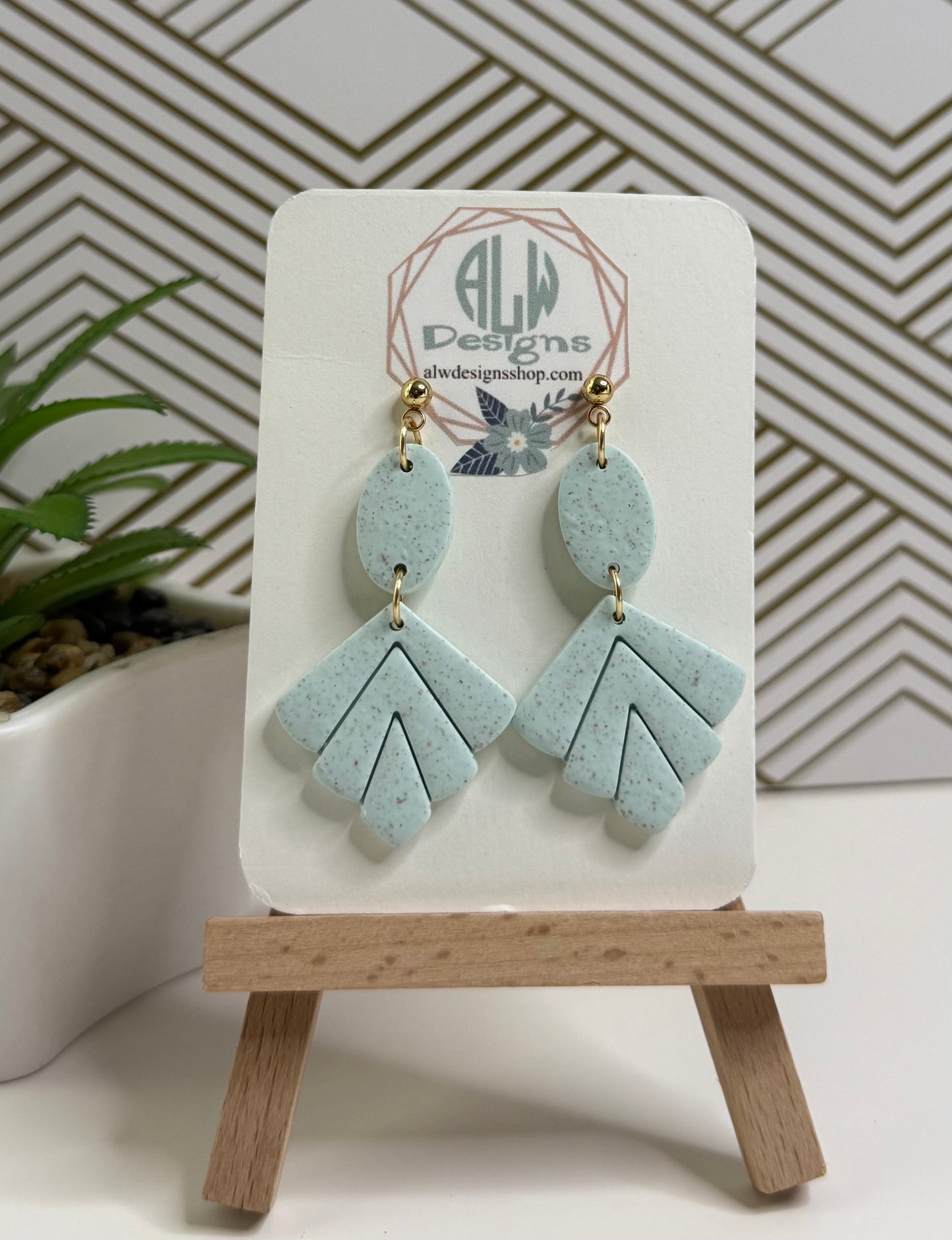 Boho clay dangle Earrings/handmade earrings