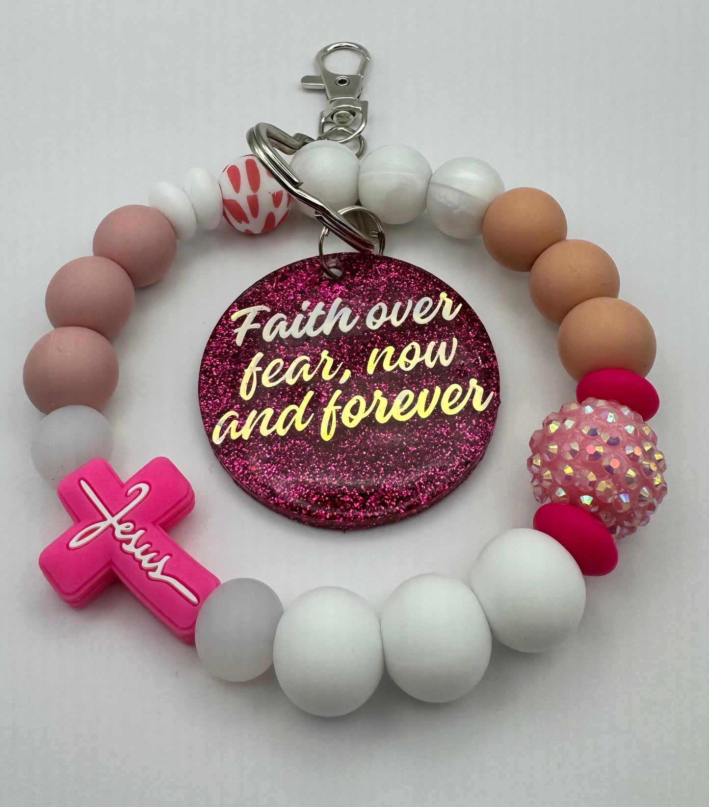 FAITH OVER FEAR WRISTLET/KEYCHAIN/JESUS WRISTLET