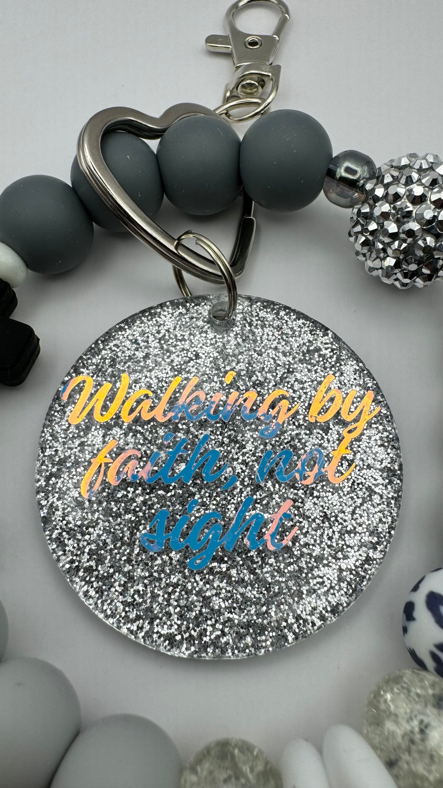 WALKING BY FAITH NOT BY SIGHT WRISTLET/keychain/Wristlet/Jesus Wristlet