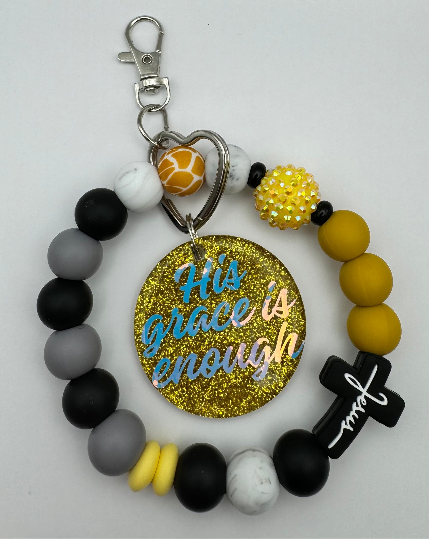 He’s Grace is enough wristlet / Keychain/ Wristlet / Jesus Wristlet/ Keychain