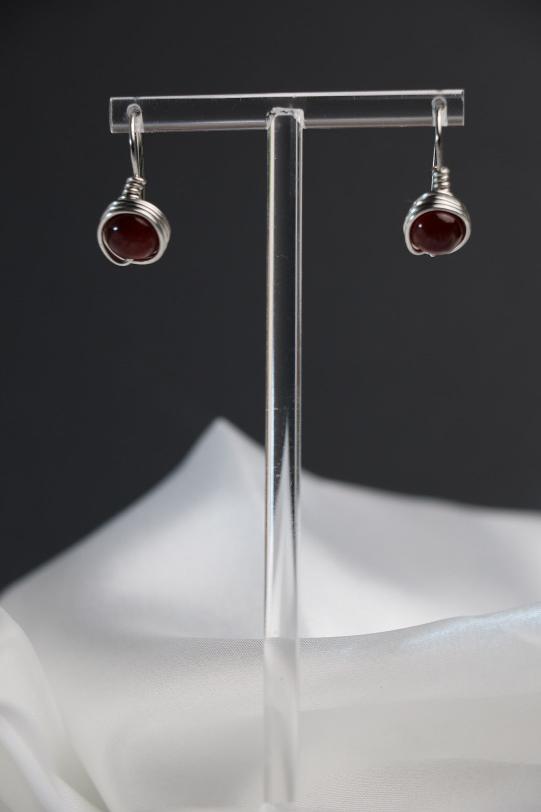 Crimson Ember Wrapped Earrings