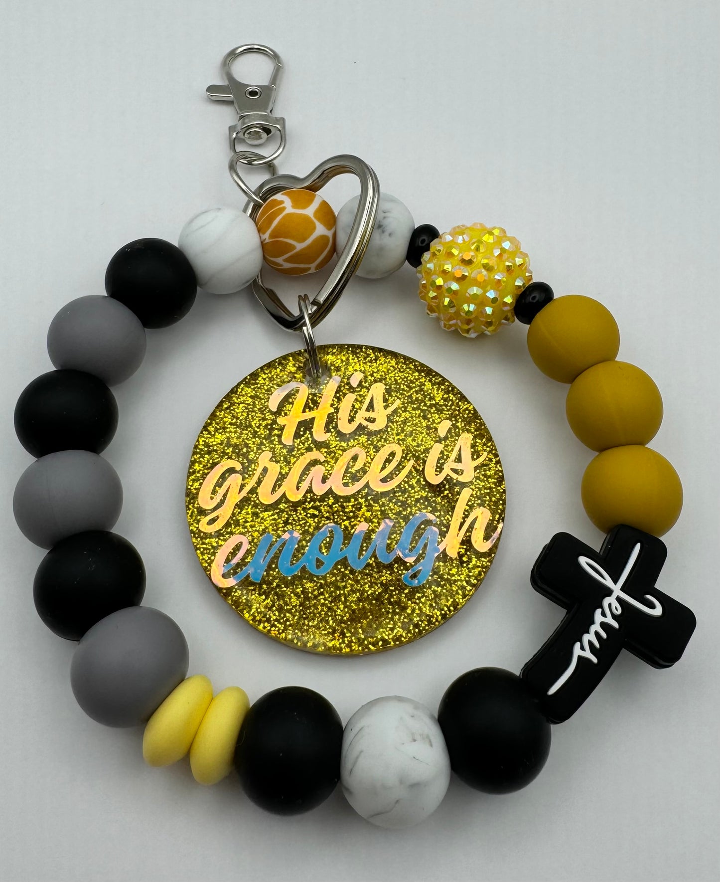 He’s Grace is enough wristlet / Keychain/ Wristlet / Jesus Wristlet/ Keychain