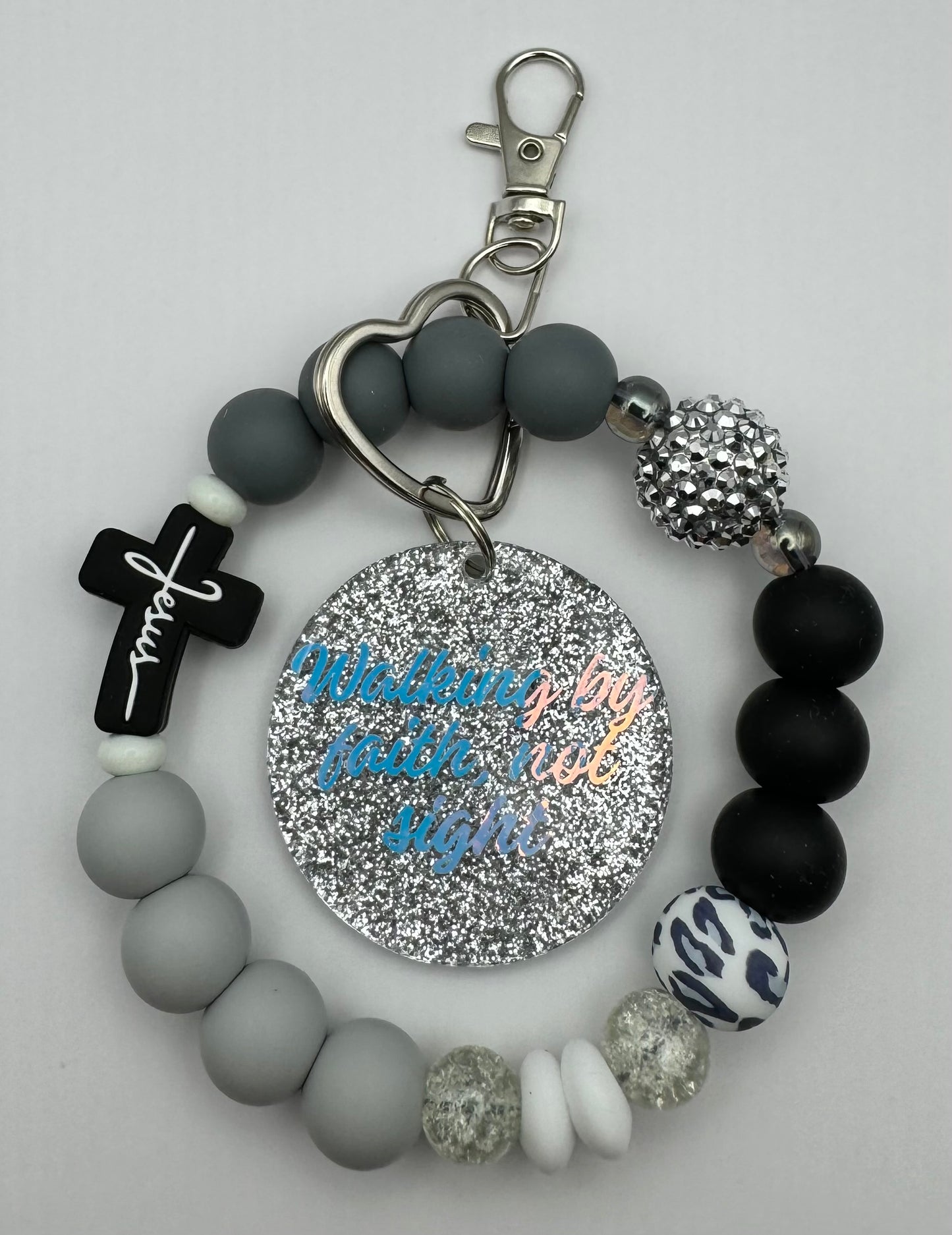 WALKING BY FAITH NOT BY SIGHT WRISTLET/keychain/Wristlet/Jesus Wristlet