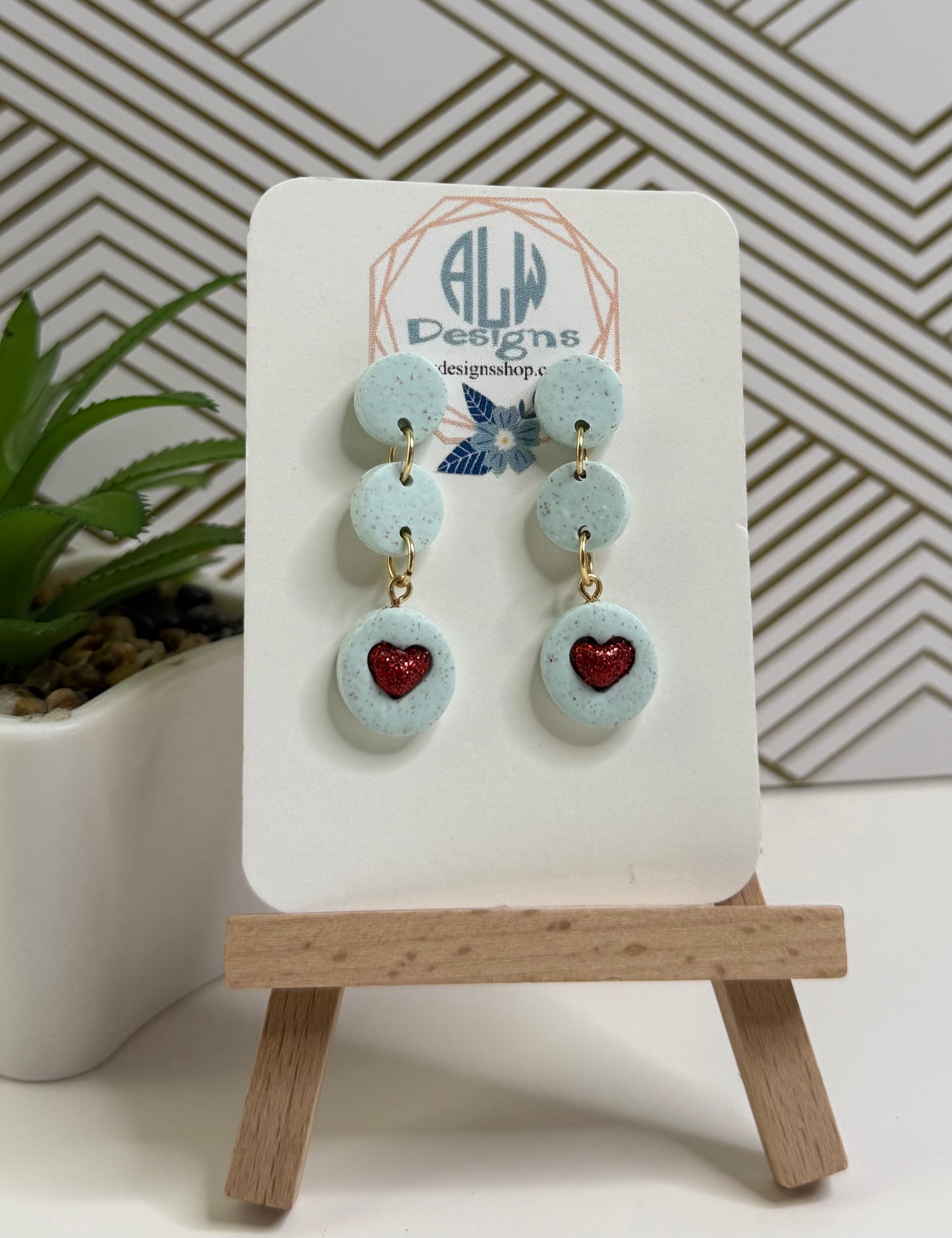 Boho clay dangle Earrings/handmade earrings