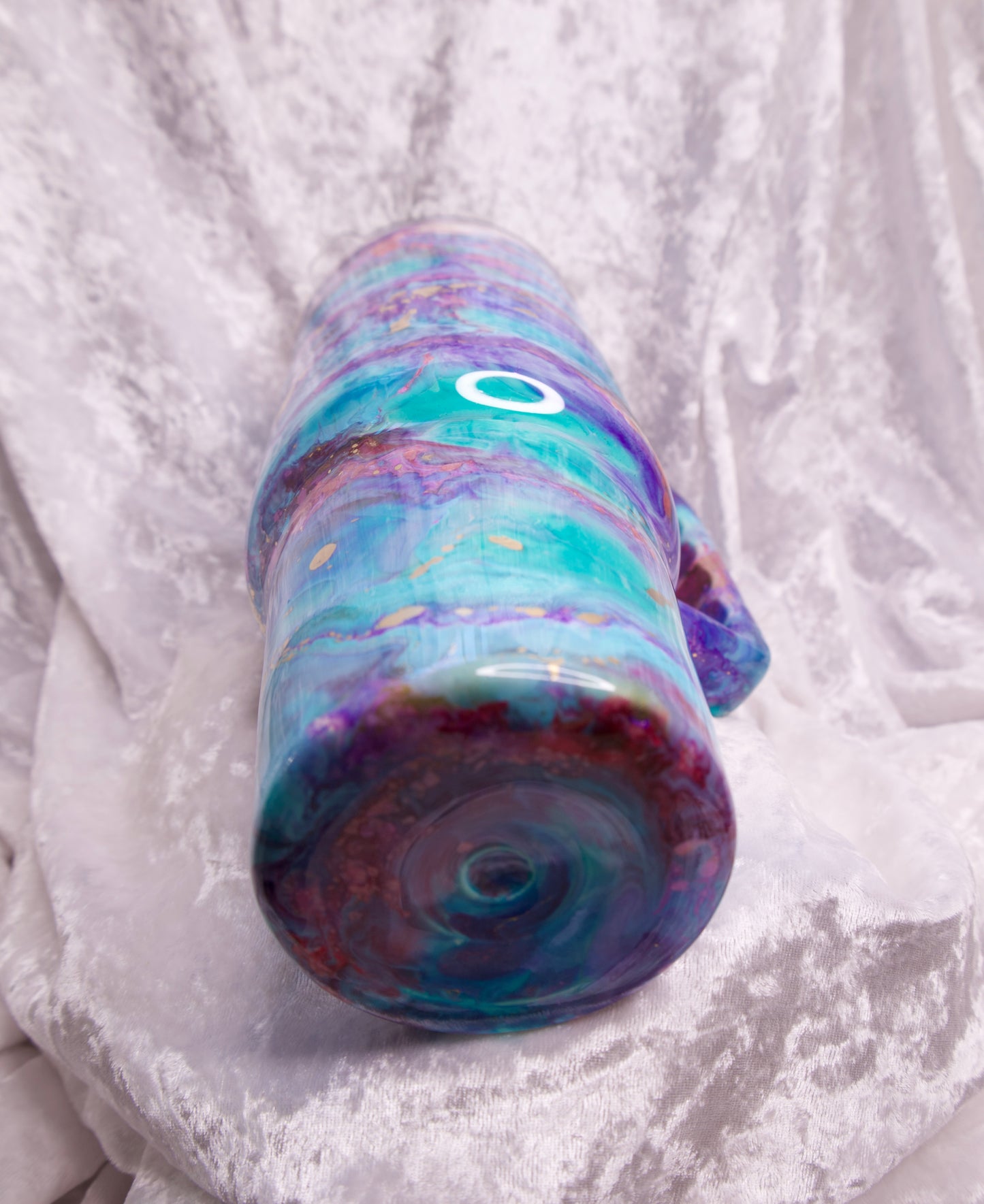 40 oz Galaxy Tumbler/ Multi color ink Swirl epoxied Tumbler
