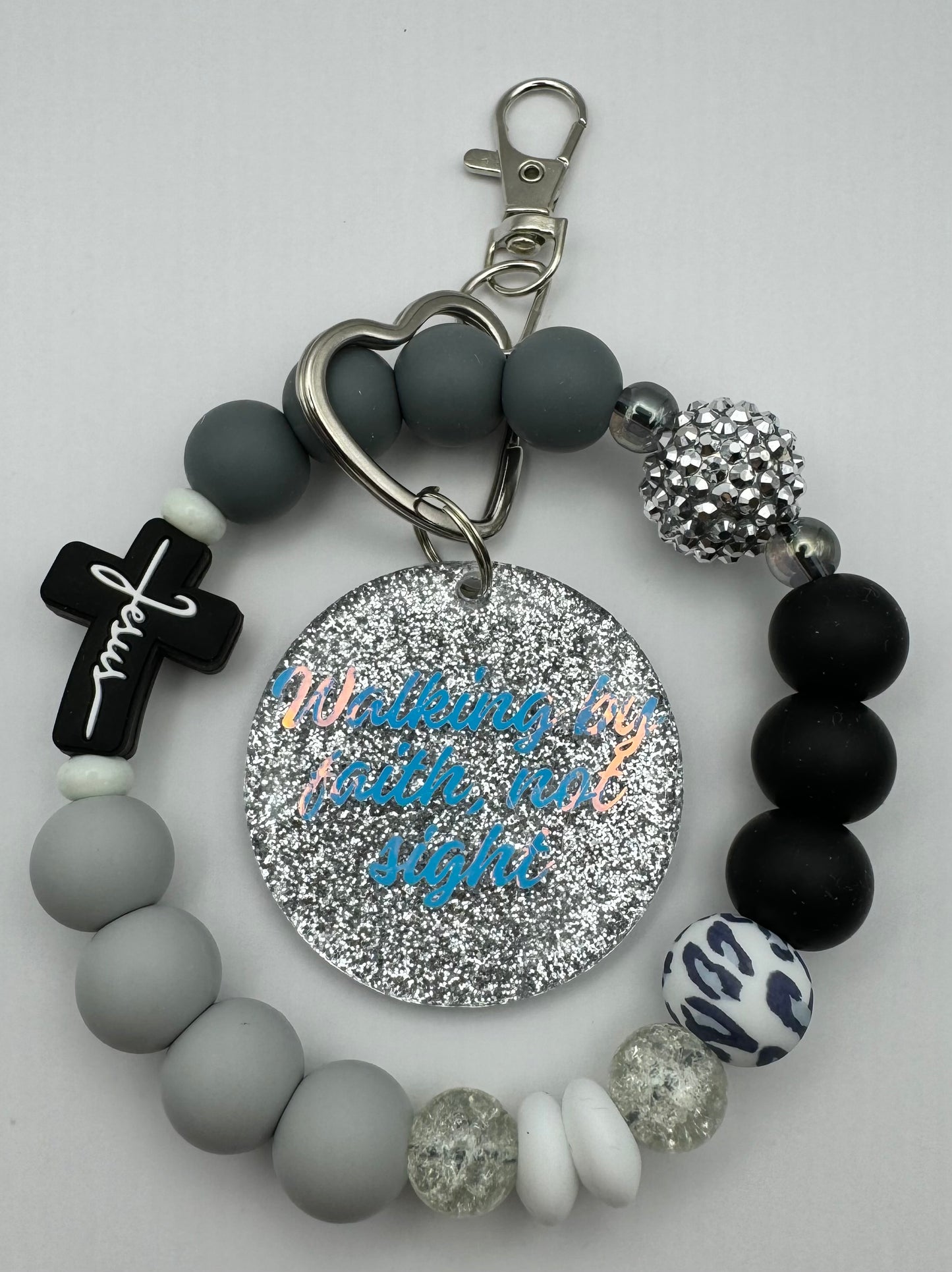 WALKING BY FAITH NOT BY SIGHT WRISTLET/keychain/Wristlet/Jesus Wristlet