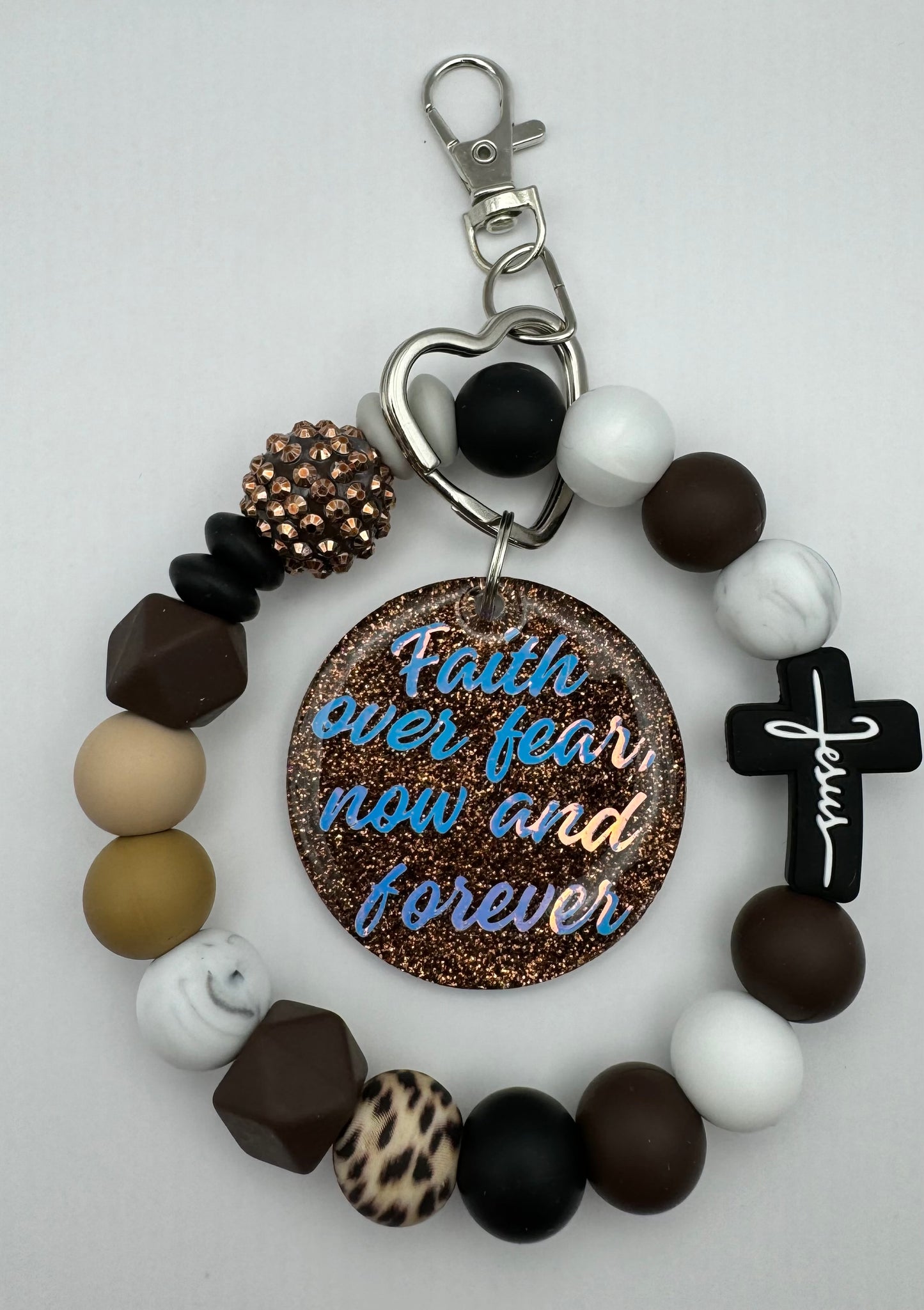 FAITH OVER FEAR NOW AND FOREVER/WRISTLET/KECHAIN/ JESUS WRISTLETS