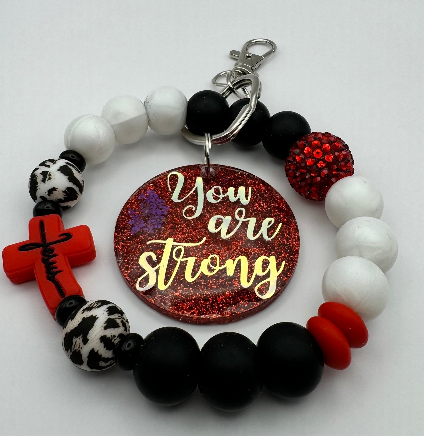 You are strong wristlet/wristlet keychain/Jesus wristlet/ Keychain