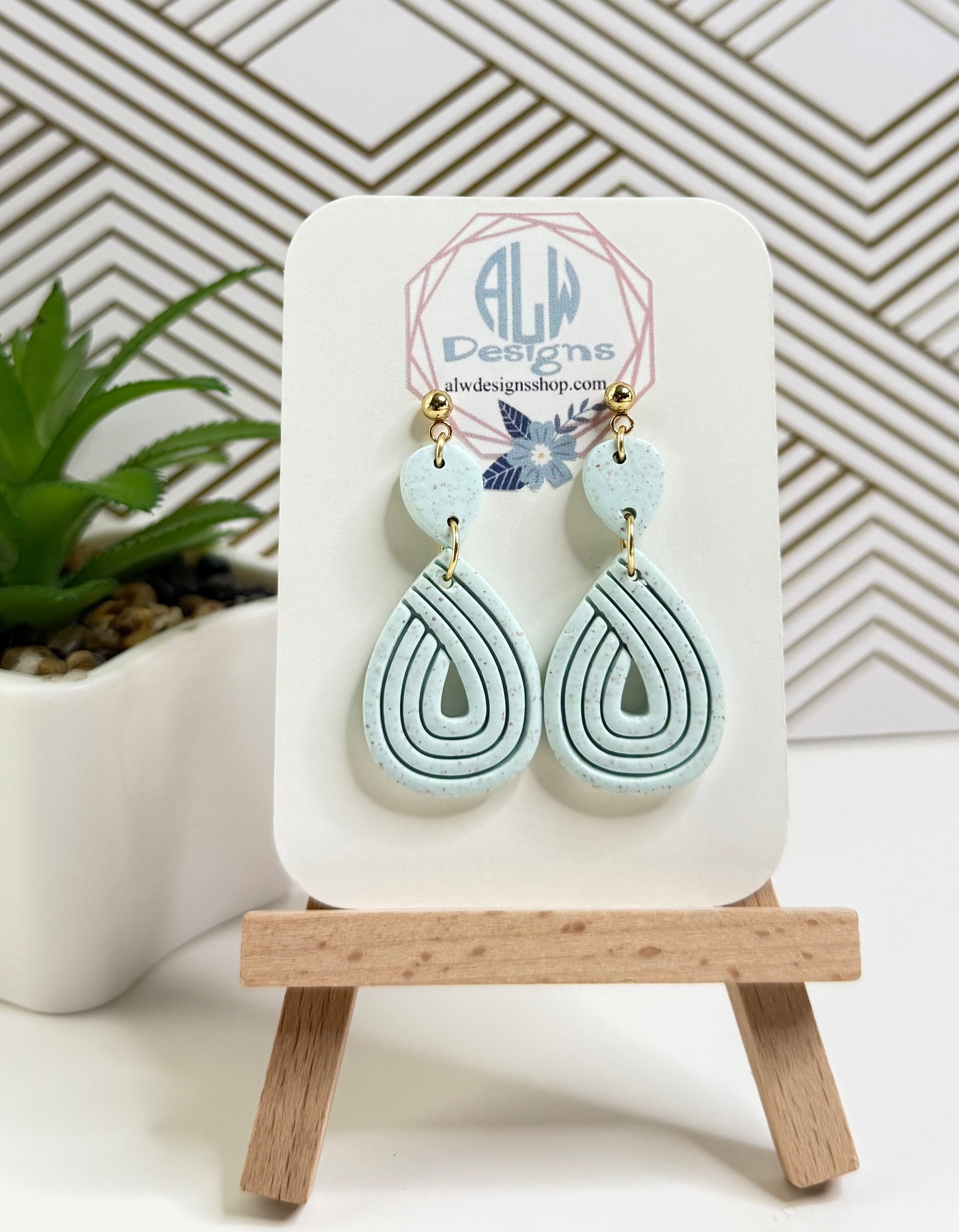 Boho clay dangle Earrings/handmade earrings