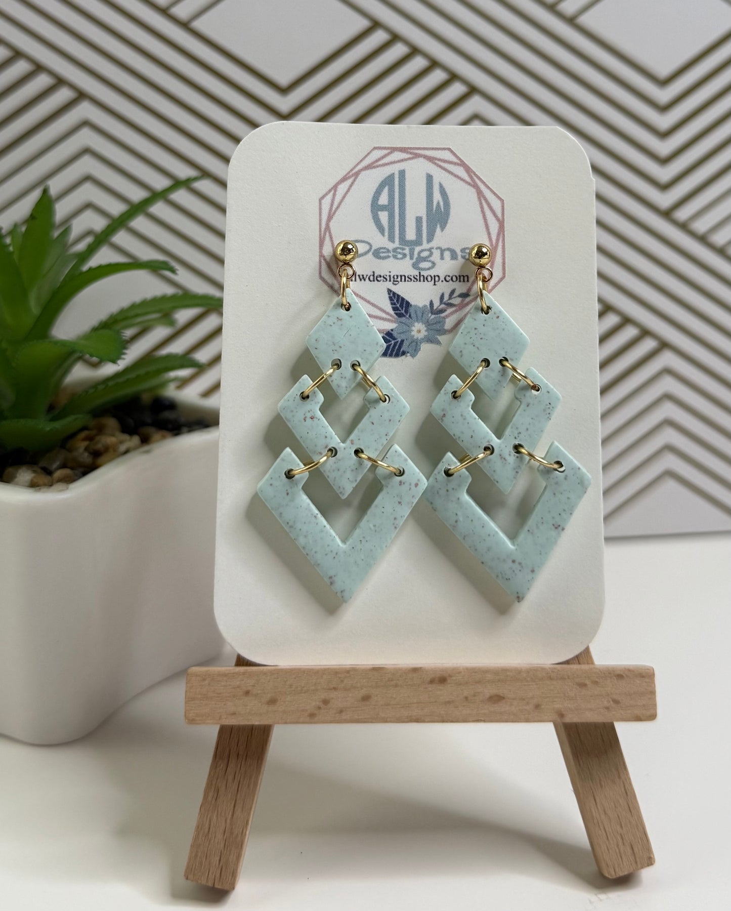 Boho clay dangle Earrings/handmade earrings