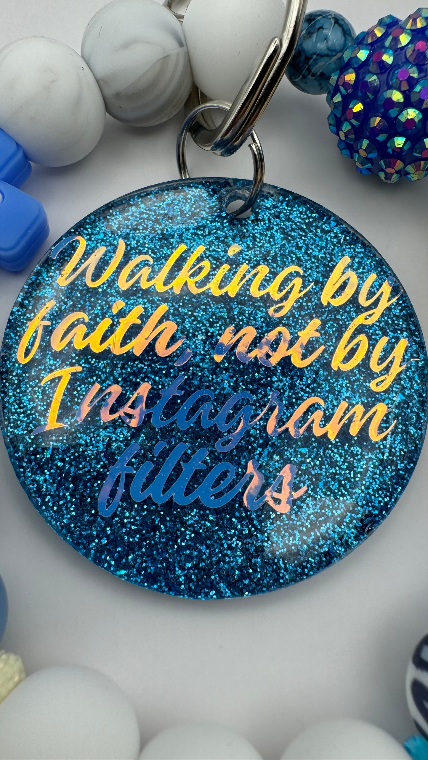WALKING BY FAITH NOT BY SIGHT WRISTLET/keychain/Wristlet/Jesus Wristlet