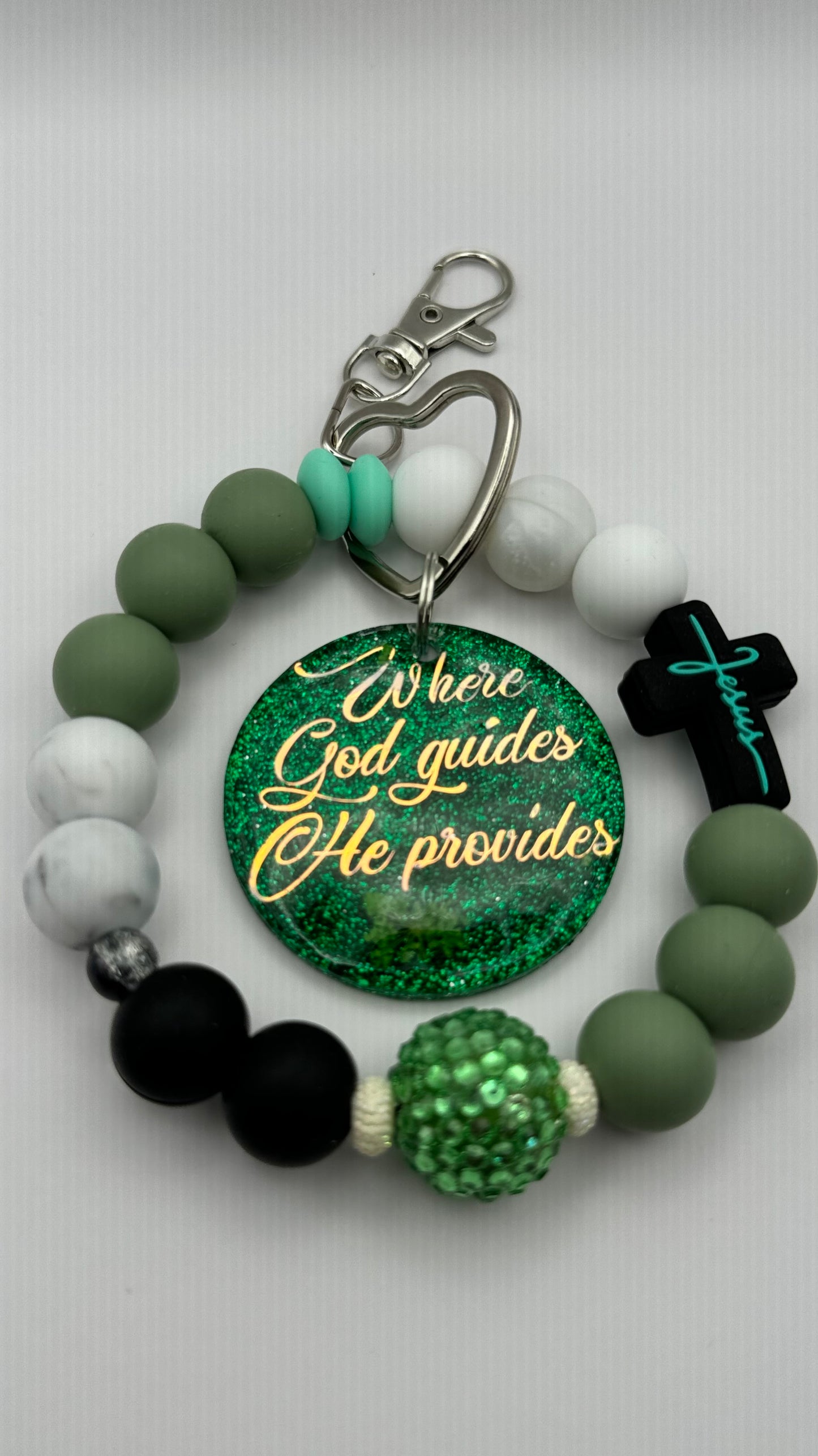 WHERE GOD GUIDES HE PROVIDES WRISTLETS/KEYCHAIN/WRISTLET/JESUS WRIATLET