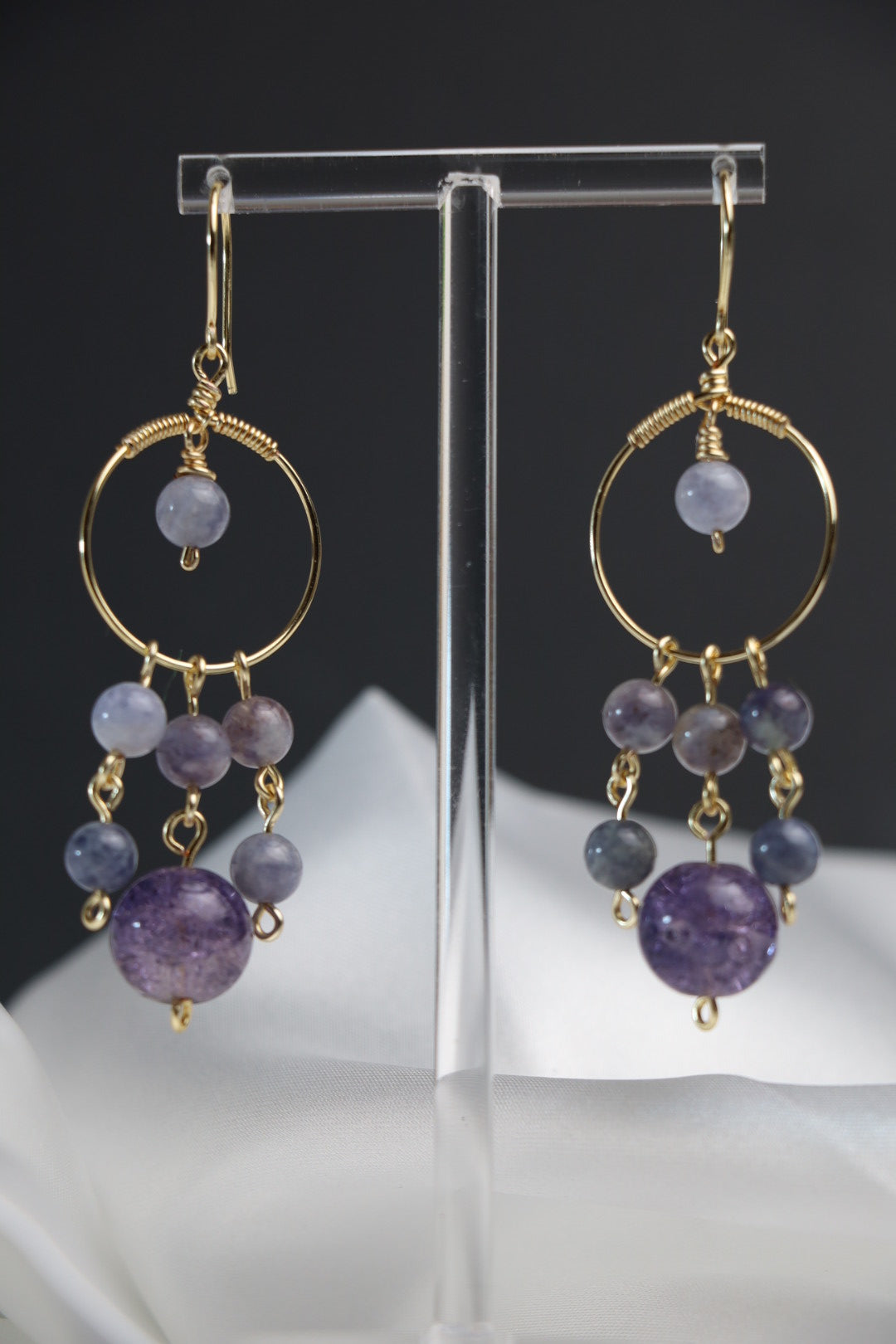 Lavender Moon Chandelier Earrings