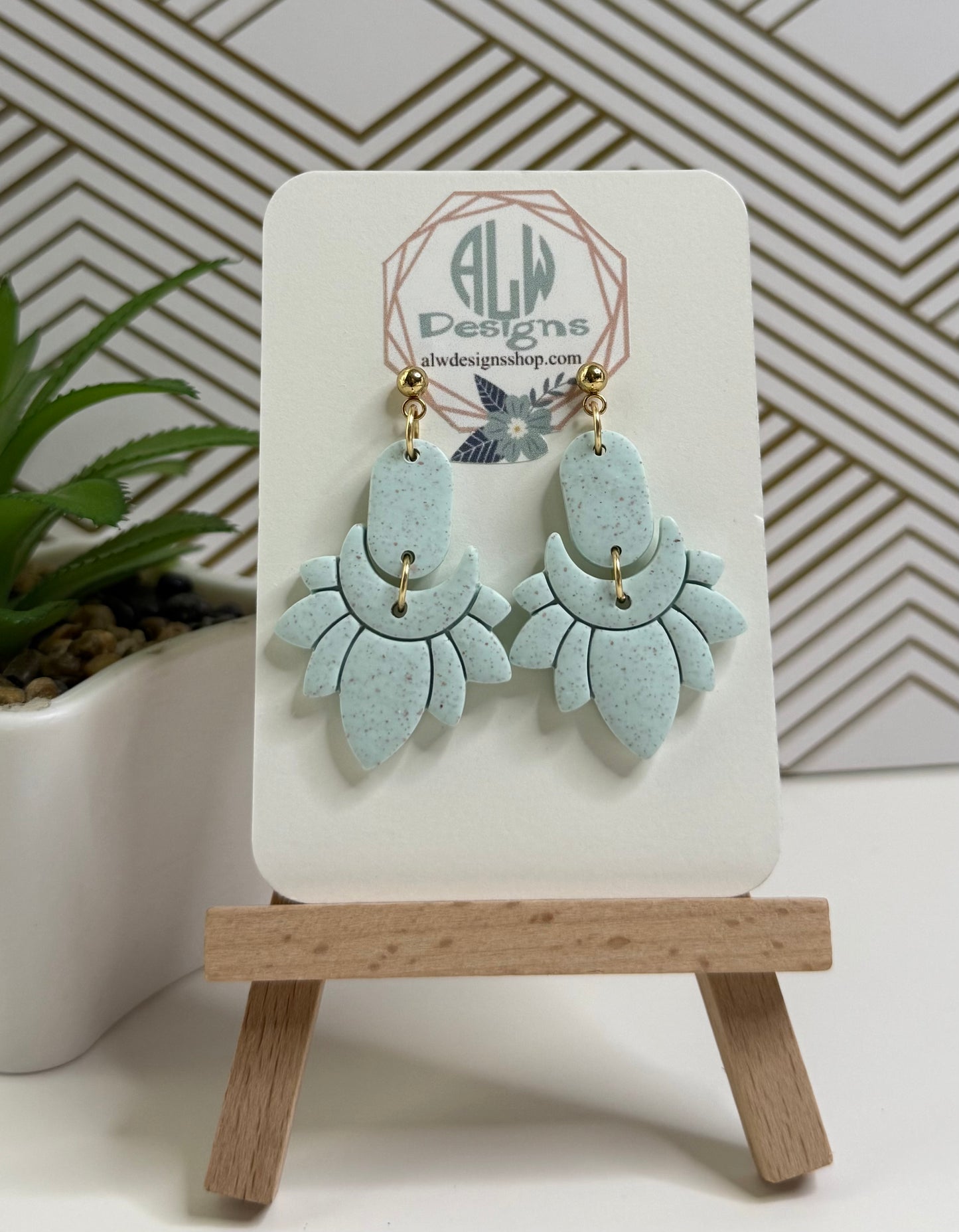 Boho clay dangle Earrings/handmade earrings
