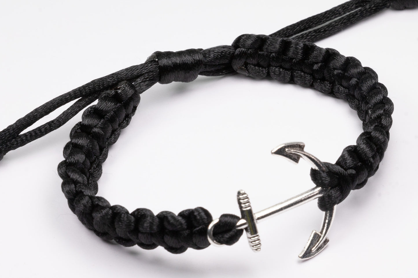 BLACK ANCHOR BRACELET|SILVER ANTIQUE ANCHOR|HANDMADE BRACELET |gift for him|Macrame bracelet