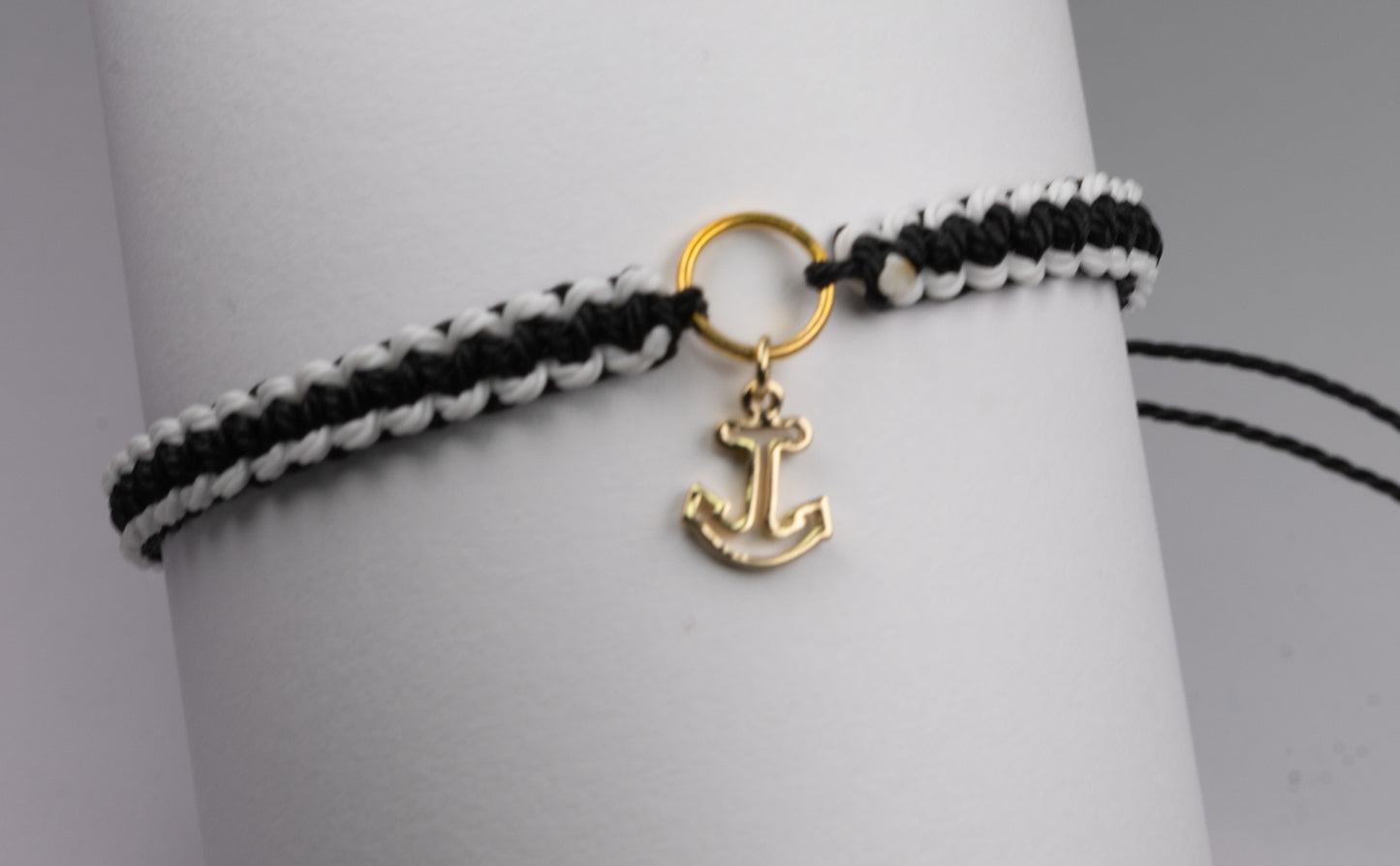 ANCHOR BRACELET,BLACK AND WHITE BRACELET,SAILOR BRACELET,GIFT FOR HER