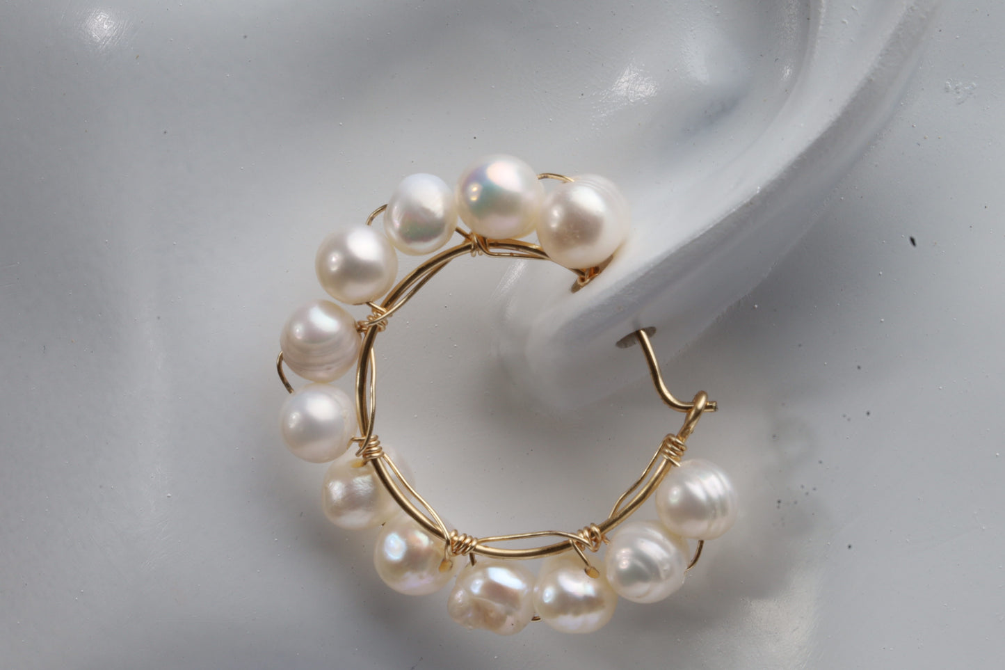 Wire wrapped earrings,cultured pearl earrings, hand made jewelry, fashion jewelry