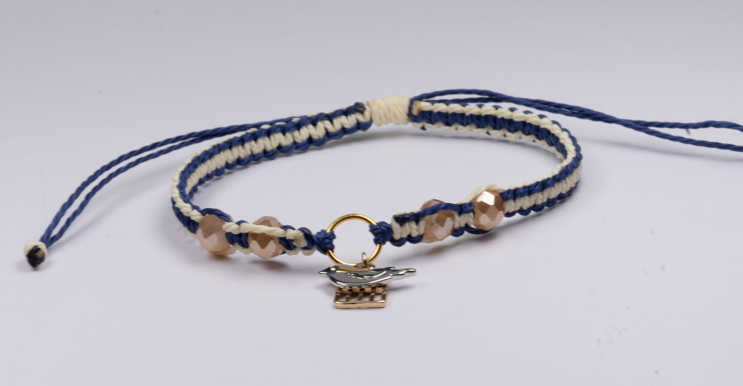 BIRD WITH CAGE BRACELET,MACRAME BRACELET