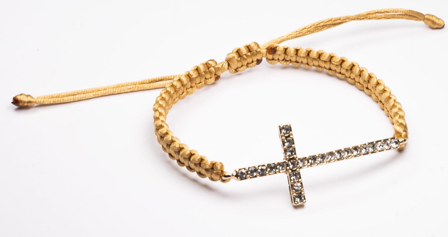 CROSS BRACELET,RHINESTONE BRACELET\RELIGIOUS BRACELET/GIFT FOR HER