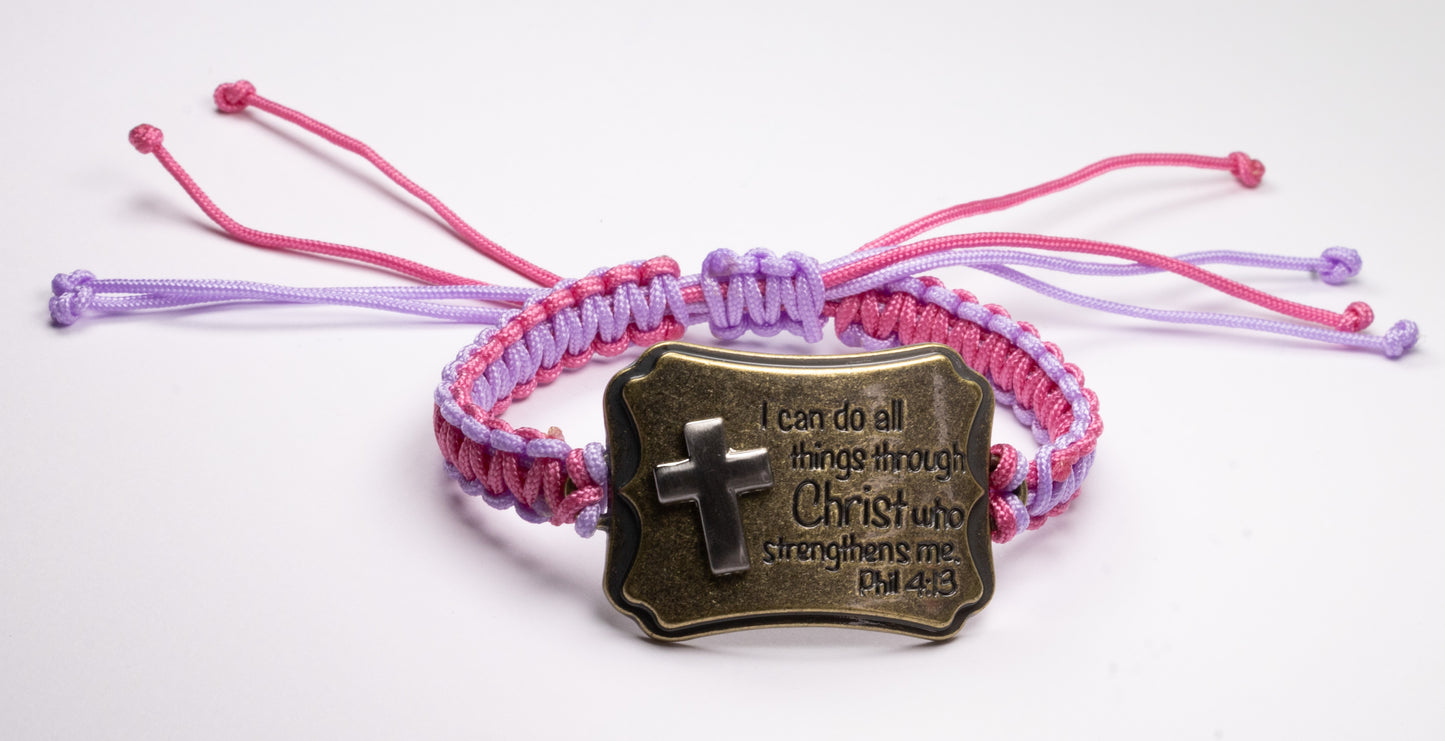 I can do all things bracelet/ Christian bracelet/ macrame bracelet