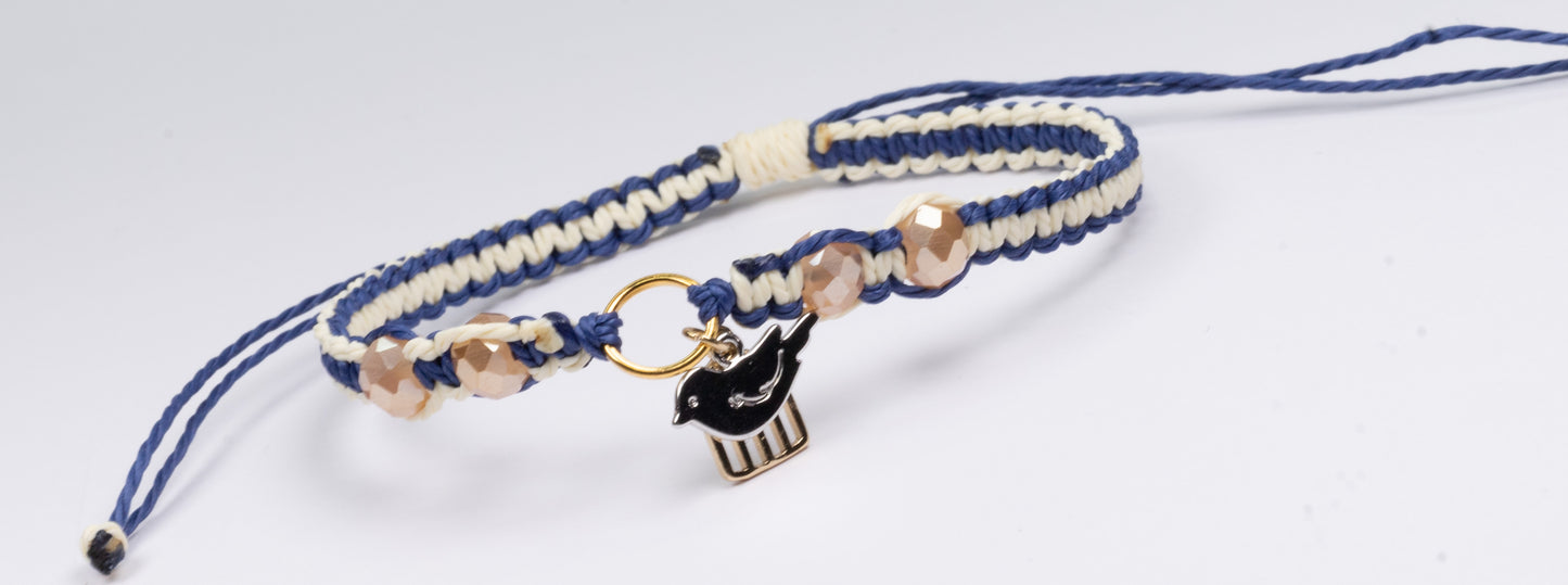 BIRD WITH CAGE BRACELET,MACRAME BRACELET
