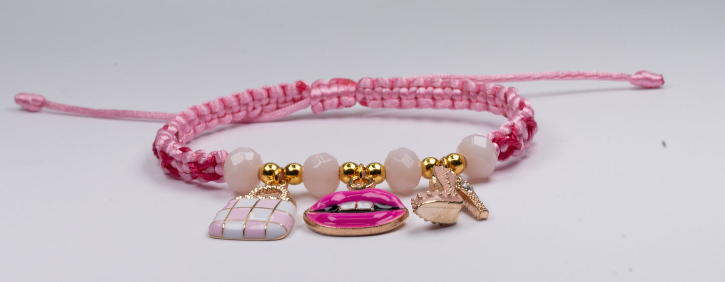 women’s Makeup lip,lipstick bracelet,macrame bracelet,gift for her