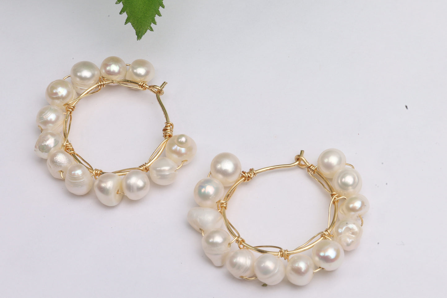 Wire wrapped earrings,cultured pearl earrings, hand made jewelry, fashion jewelry