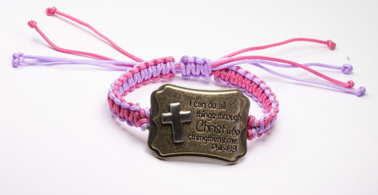 I can do all things bracelet/ Christian bracelet/ macrame bracelet