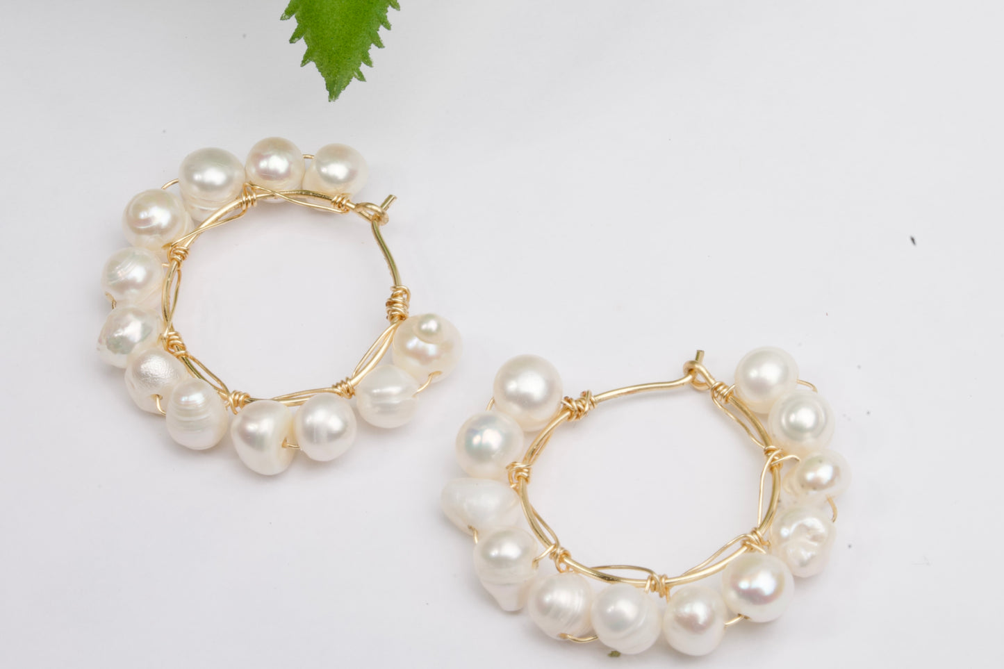 Wire wrapped earrings,cultured pearl earrings, hand made jewelry, fashion jewelry
