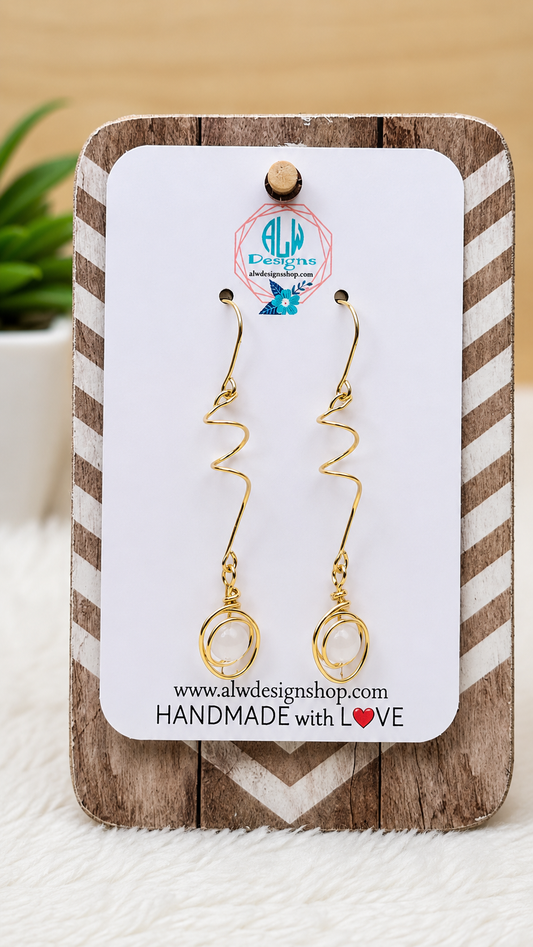Elegant Gold Wire Swirl Drop Earrings
