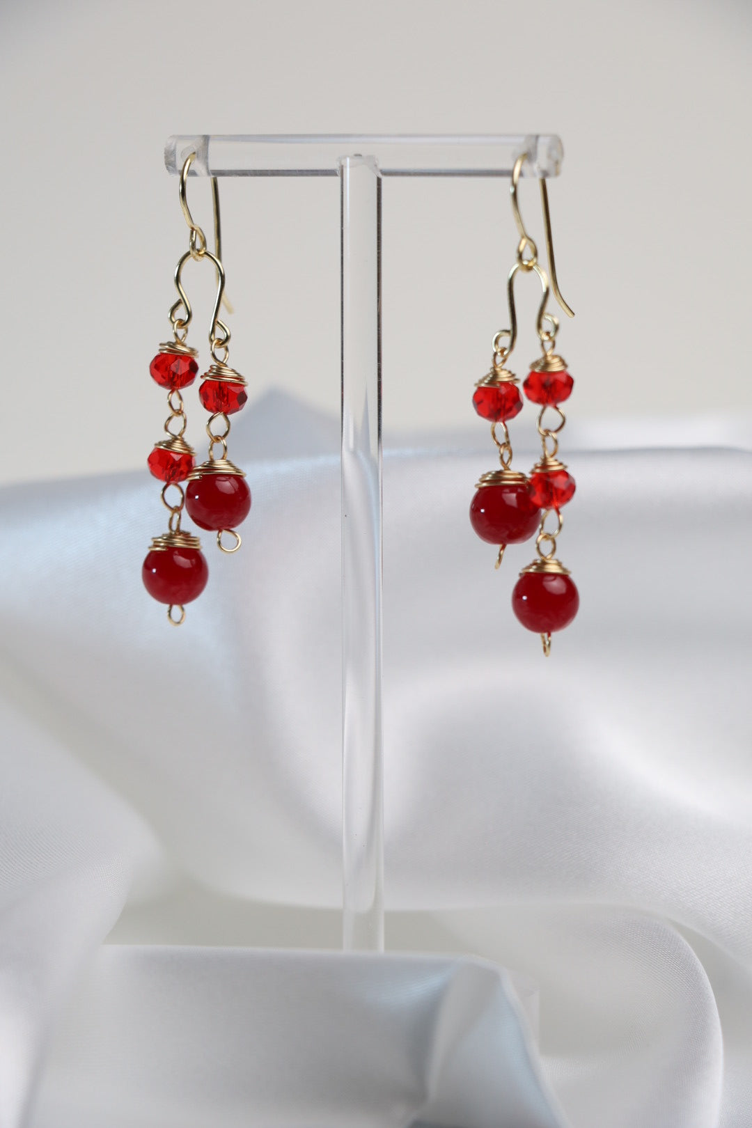Scarlet Flame Dangle Earrings