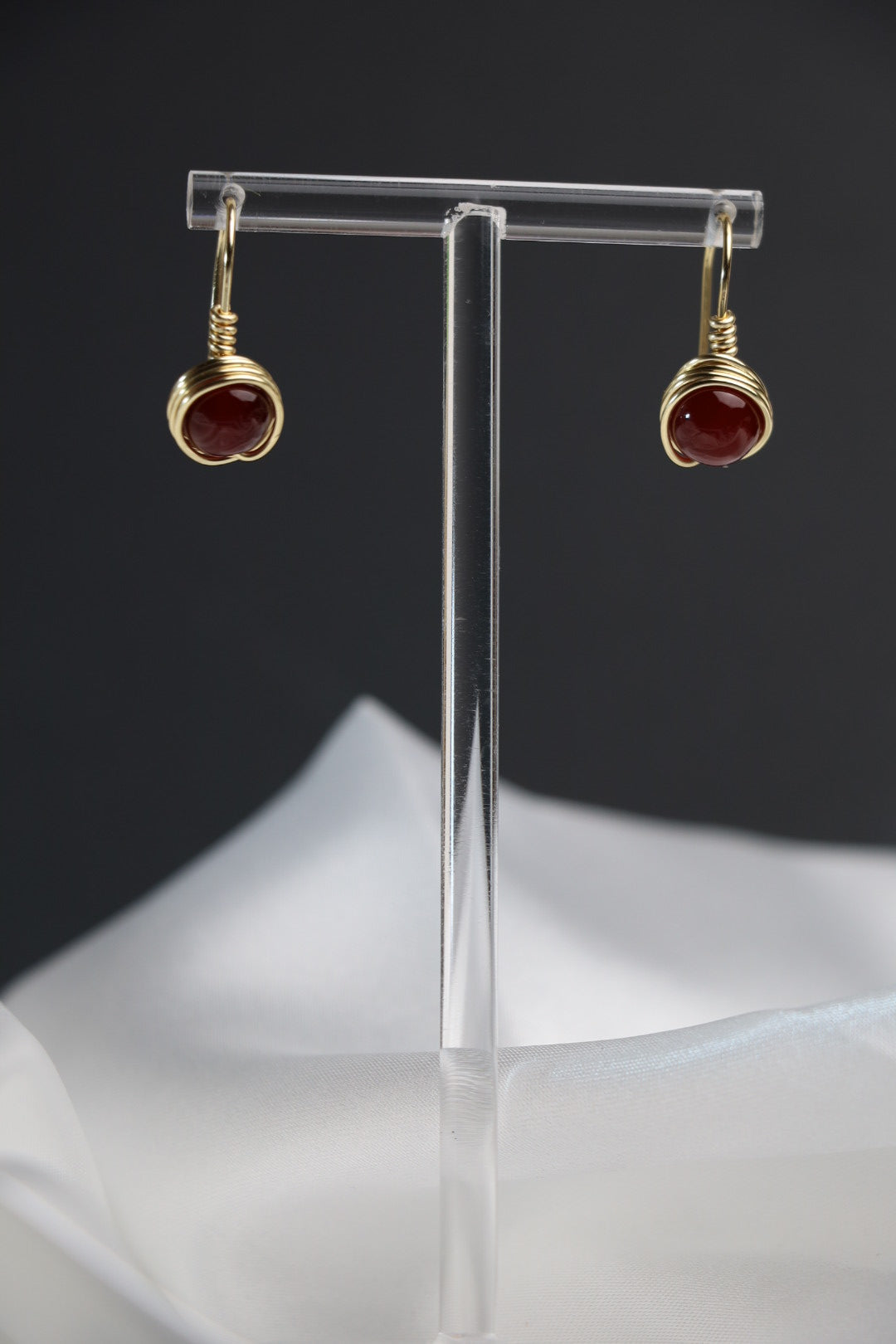 Crimson Ember Wrapped Earrings