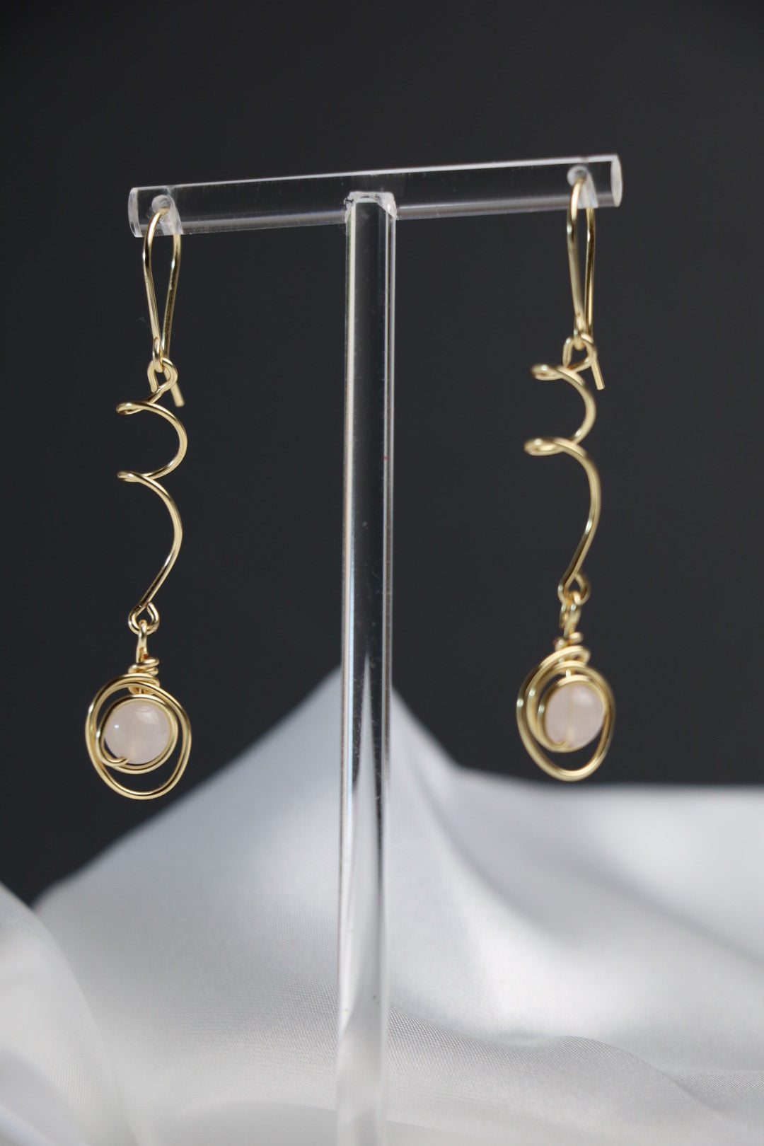Blush Spiral Drop Earrings