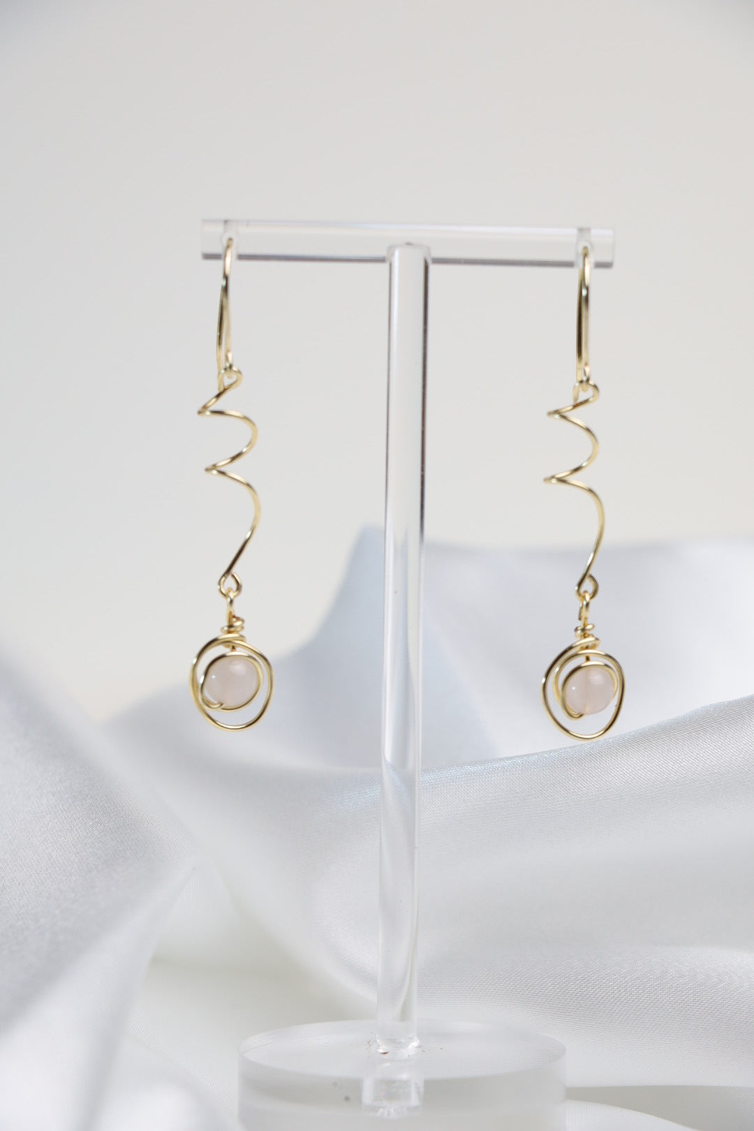 Blush Spiral Drop Earrings
