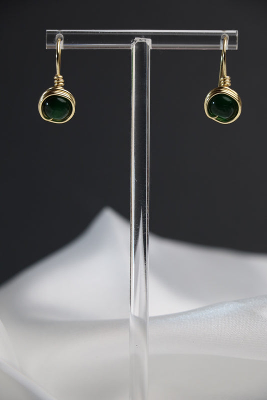 Emerald Night Wrapped Earrings