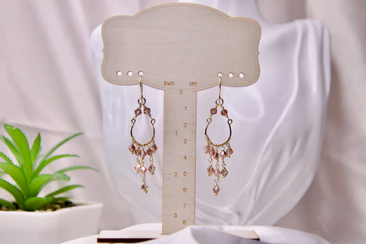 Blush Cascade Crystal Chandelier Earrings (Pink)/ Aurora Cascade Crystal Chandelier Earrings (Iridescent)