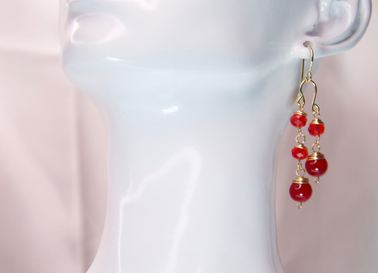 Scarlet Flame Dangle Earrings