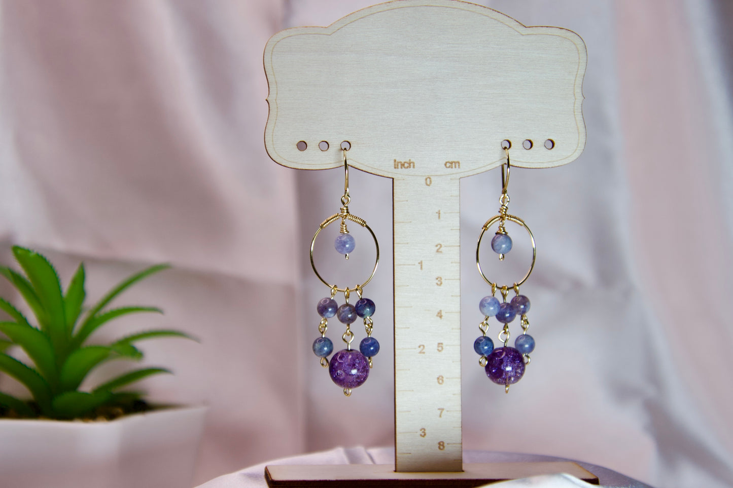 Lavender Moon Chandelier Earrings