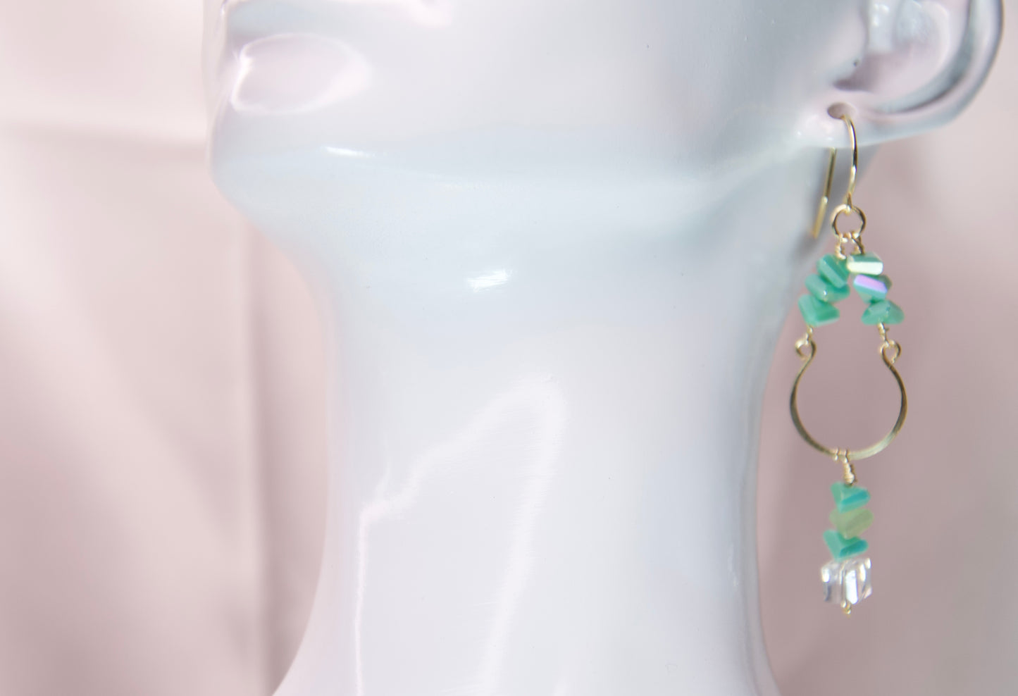 Emerald Breeze Crystal Drop Earrings