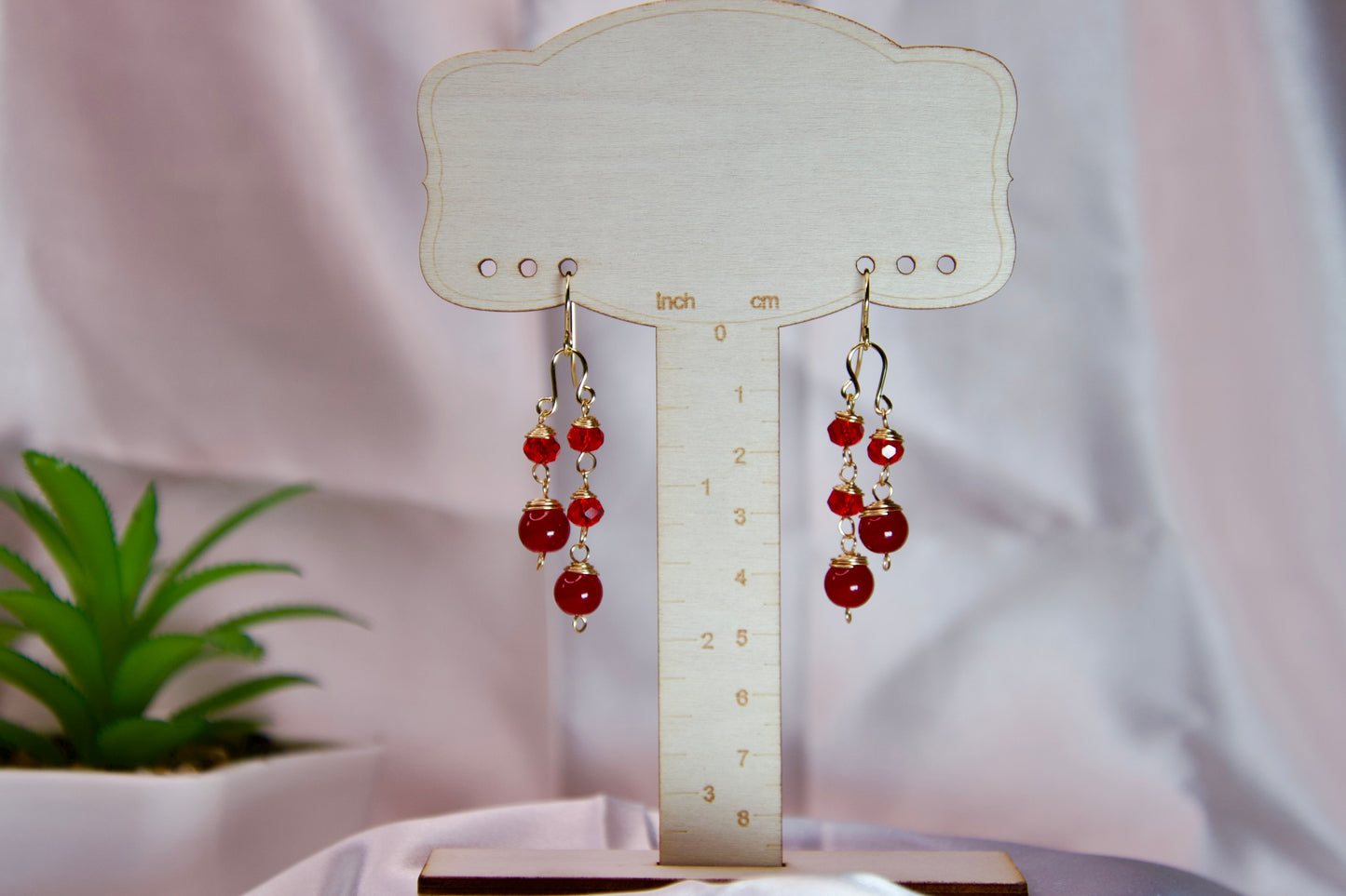 Scarlet Flame Dangle Earrings
