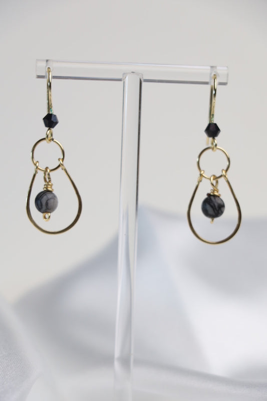 Midnight Teardrop Elegance Earrings