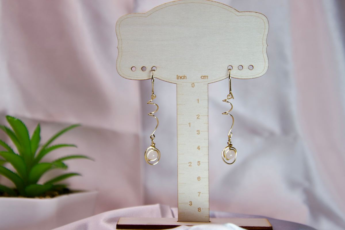 Blush Spiral Drop Earrings
