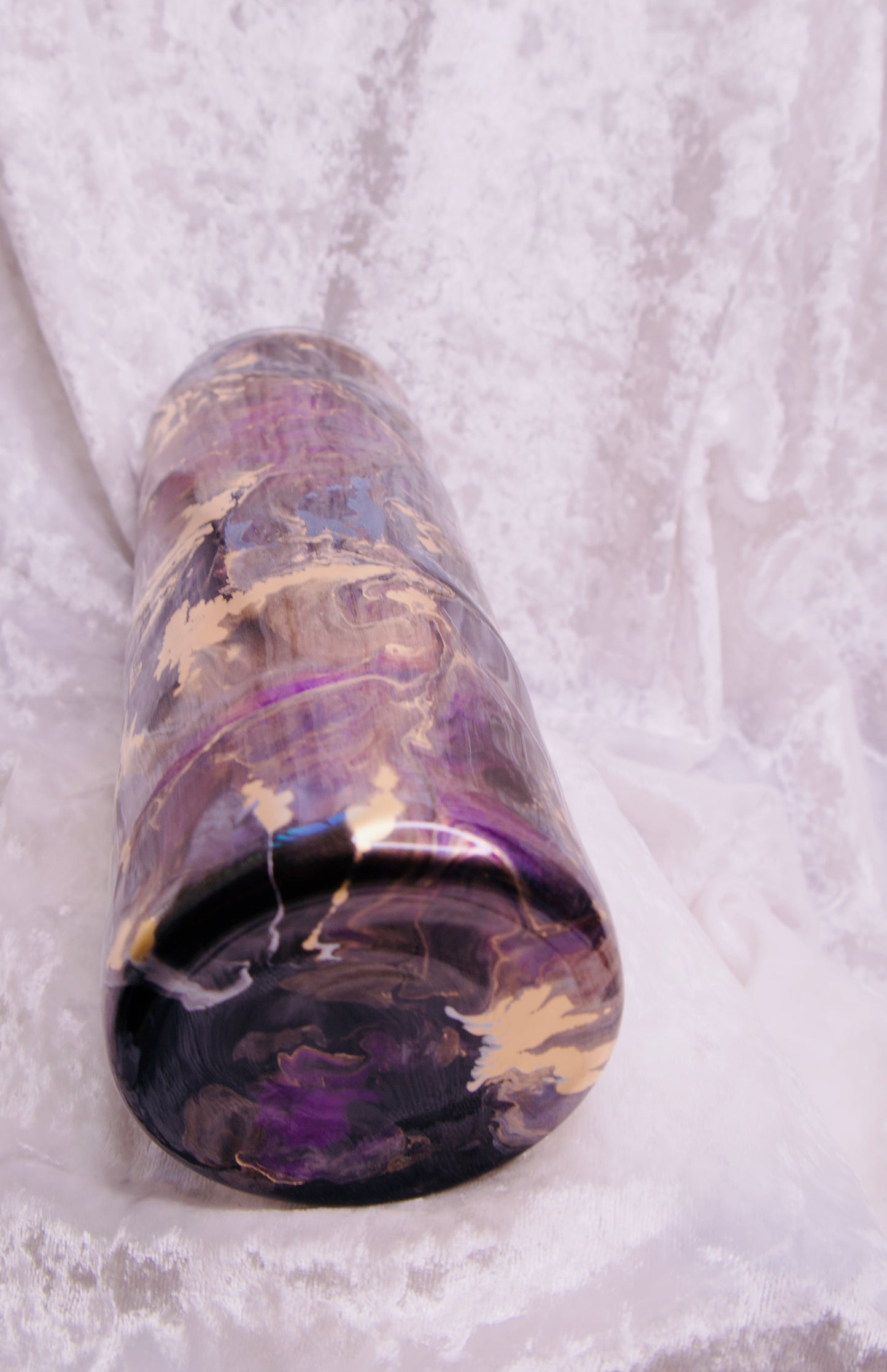 20 Oz Gold black Purple ink Marble Tumbler