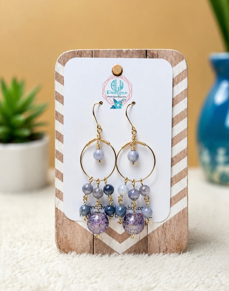 Lavender Moon Chandelier Earrings