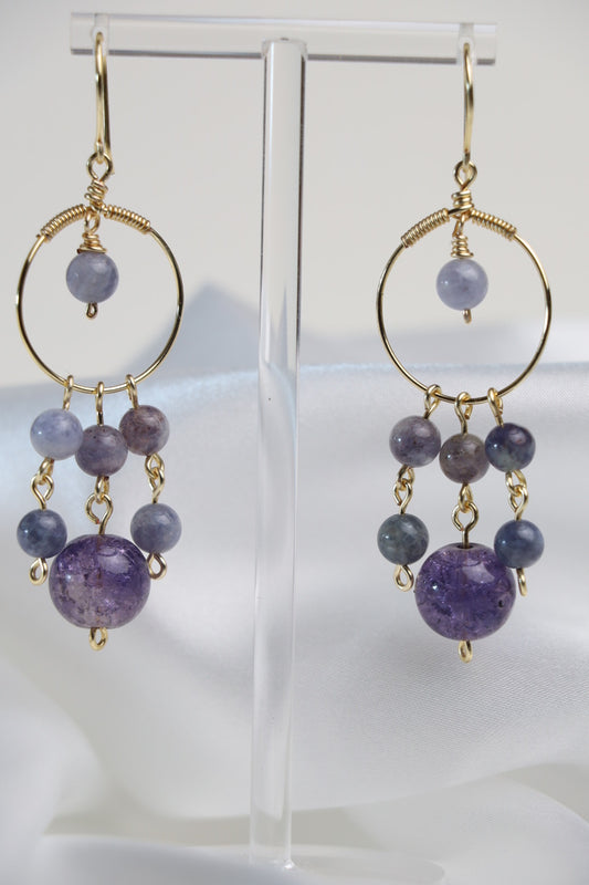 Lavender Moon Chandelier Earrings