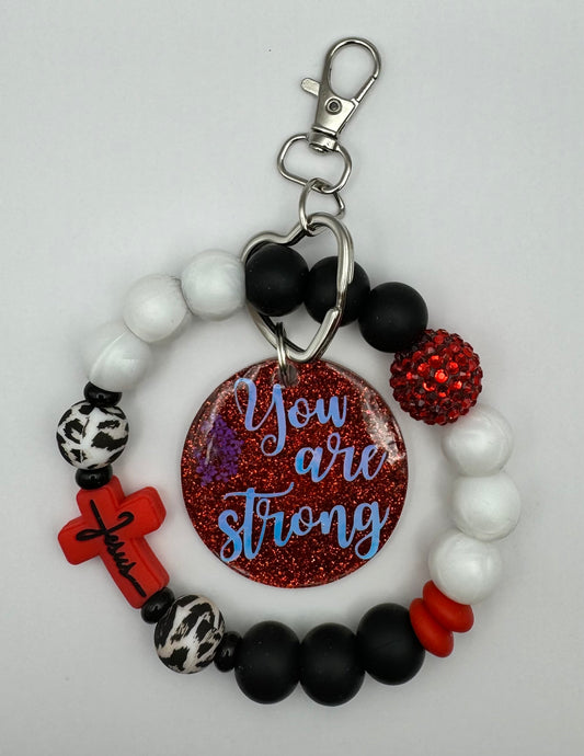 You are strong wristlet/wristlet keychain/Jesus wristlet/ Keychain